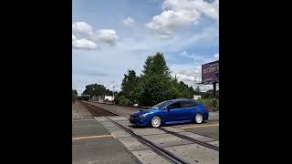 Car🚙Subaru WRX STI Crossing🚂Railroad🚂Train🚂Tracks🚂ASMR [Kent WA USA]