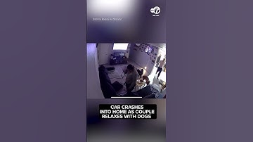 Shocking Moment Car Crashes Into Home Where Couple Were Relaxing With Their 4 Dogs