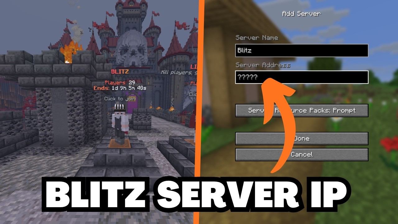 Minecraft Blitz Server IP Address - YouTube