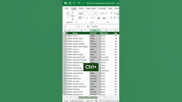 Insert Rows/Columns in Excel #Shortcut