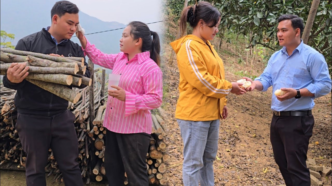 The kind man helped his single mother collect firewood to store for the ...
