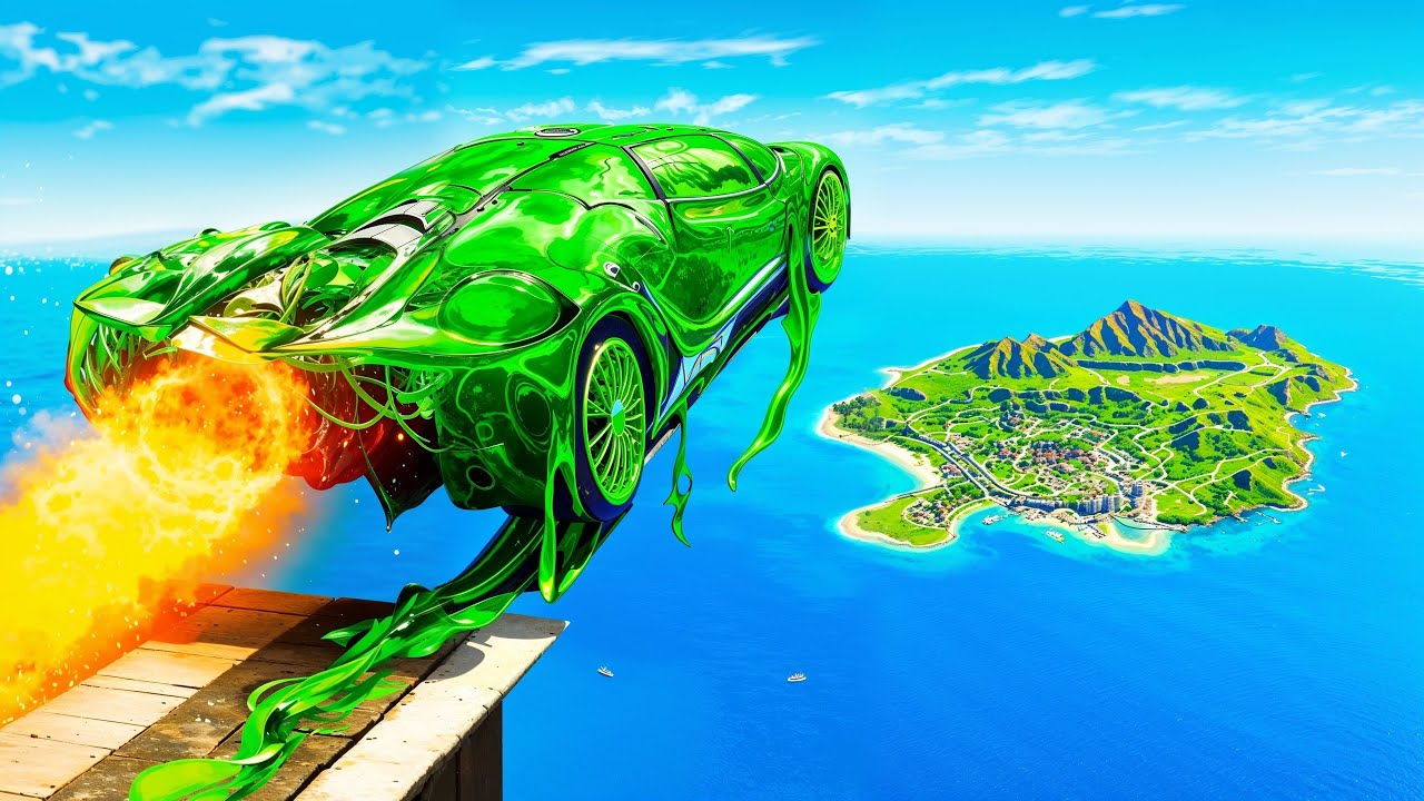 Jumping CUSTOM YOUTUBER CARS Across ENTIRE MAP In GTA 5