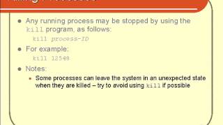 VTC Player Unix Shell Fundamentals, Killing Processes