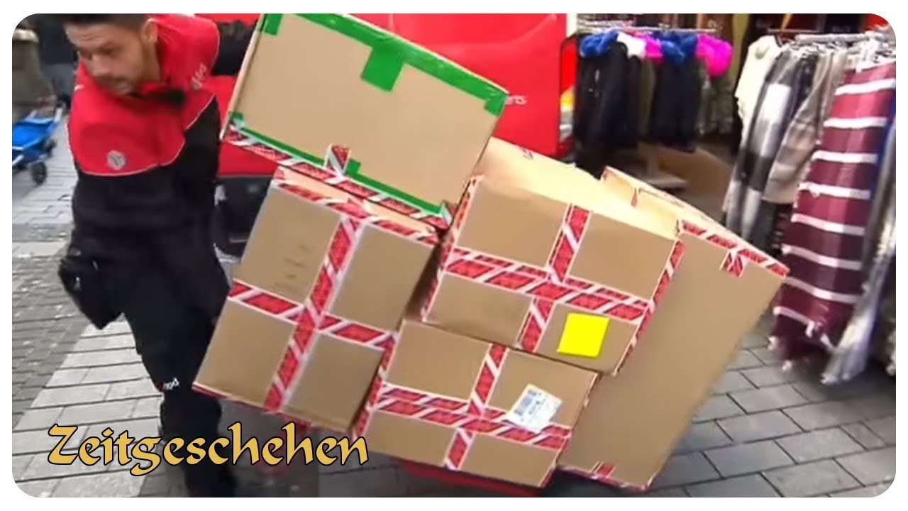 Mit einem Paketboten und seinen 241 Paketen unterwegs