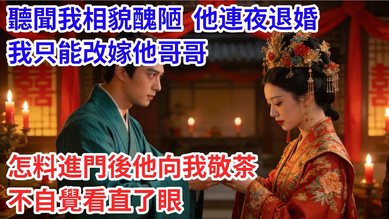 聽聞我相貌醜陋，他連夜退婚，我只能改嫁他哥哥，怎料進門後他向我敬茶，不自覺看直了眼#情感#小説#古言#完結文#萌娃