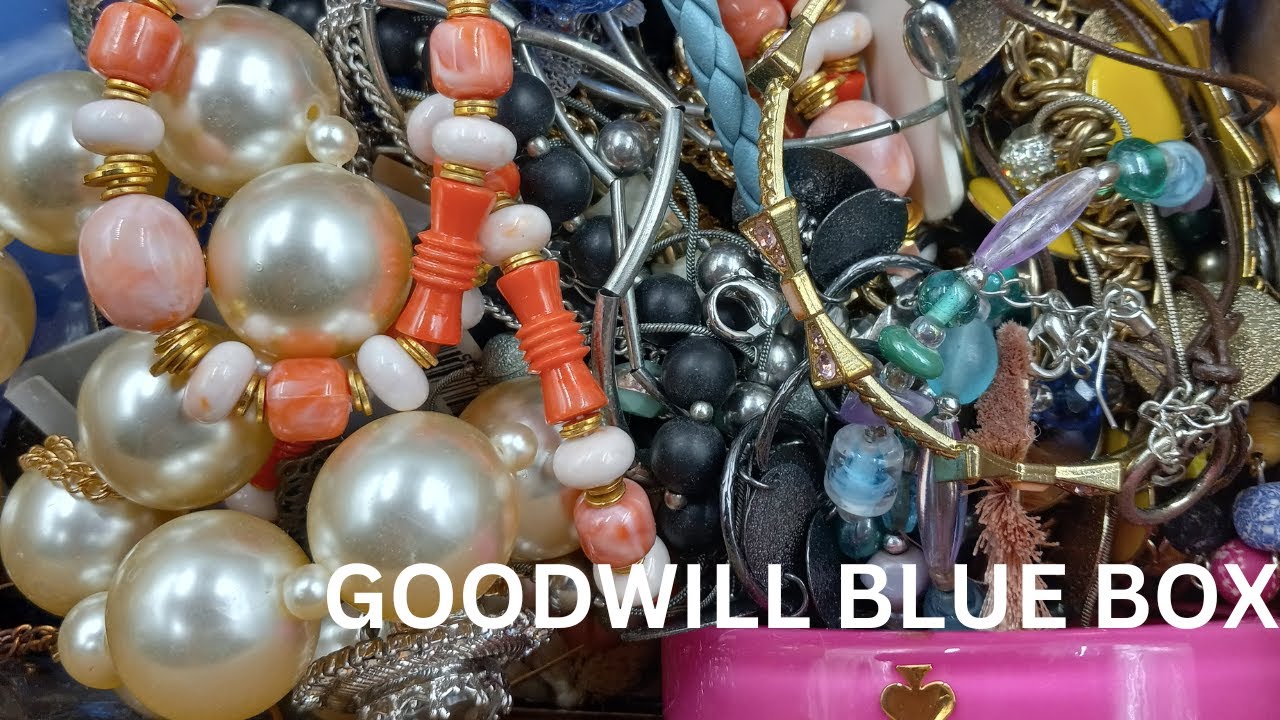 Goodwill Bluebox 5lb Jewelry Unboxing Greensboro Vintage Sterling