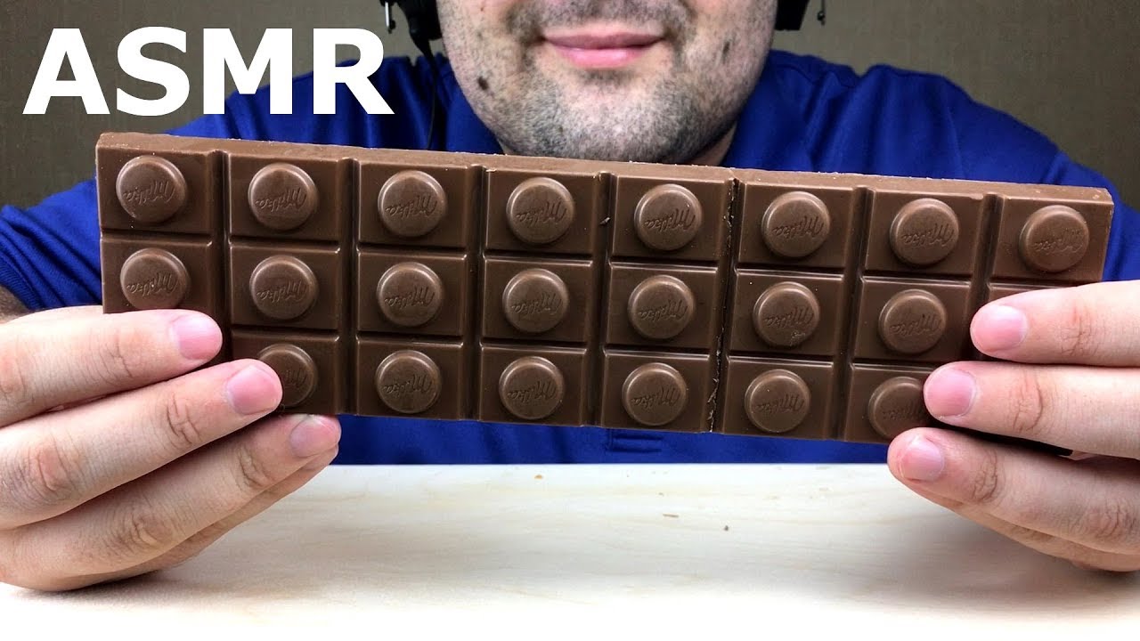 GIANT CHOCOLATE BAR with CARAMEL (ASMR Eating Sounds) NO TALKING YouTube