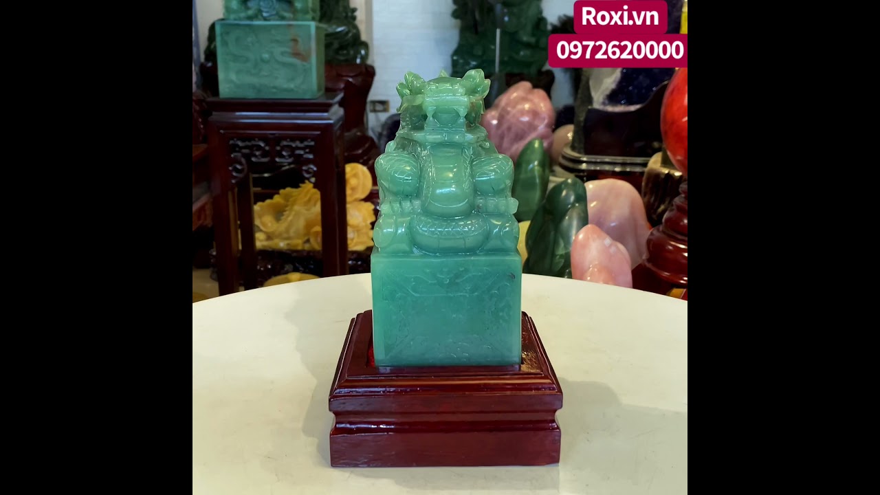 Ấn rồng thạch anh xanh 1.96kg AR196