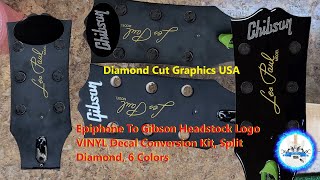 Epiphone To Gibson Headstock Logo VINYL Decal Conversion Kit