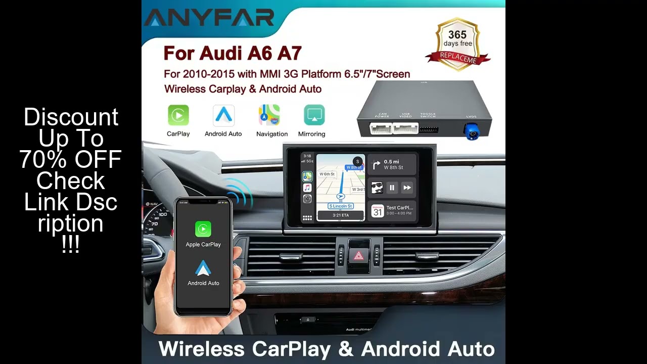 Wireless Carplay Android Auto Interface Retrofit Kits For Audi A6 A7 2010-2015 6.5"/7" Screen MMI 3G