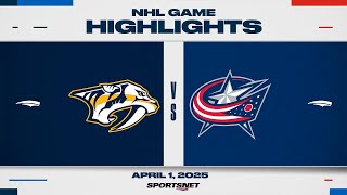 NHL Highlights | Predators vs. Blue Jackets - April 1, 2025