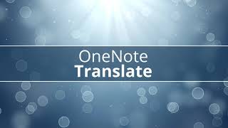 onenote: Translate