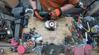 Scrapping Misc  Motors and Blood Sugar Meters for Copper, Alum, and other metals.