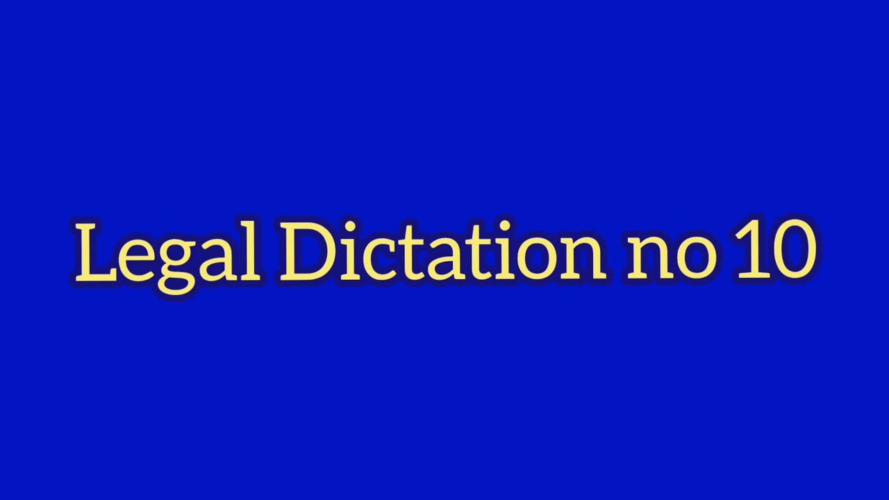Advance Stenography English Dictation no 10
