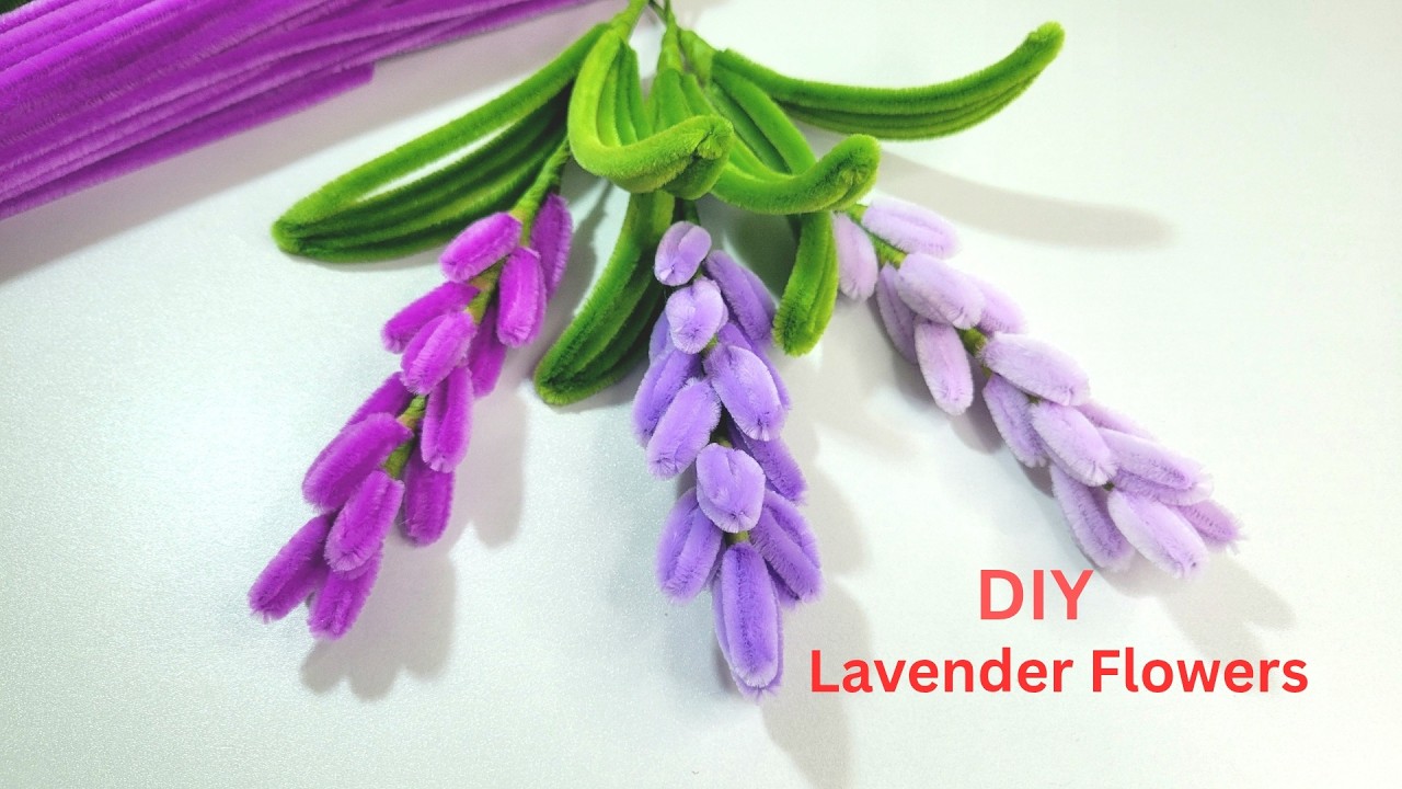 DIY Tutorial Flowers! Pipe Cleaner Lavenders Flowers for Everyone | Purple Chenille Wire Lavenders.