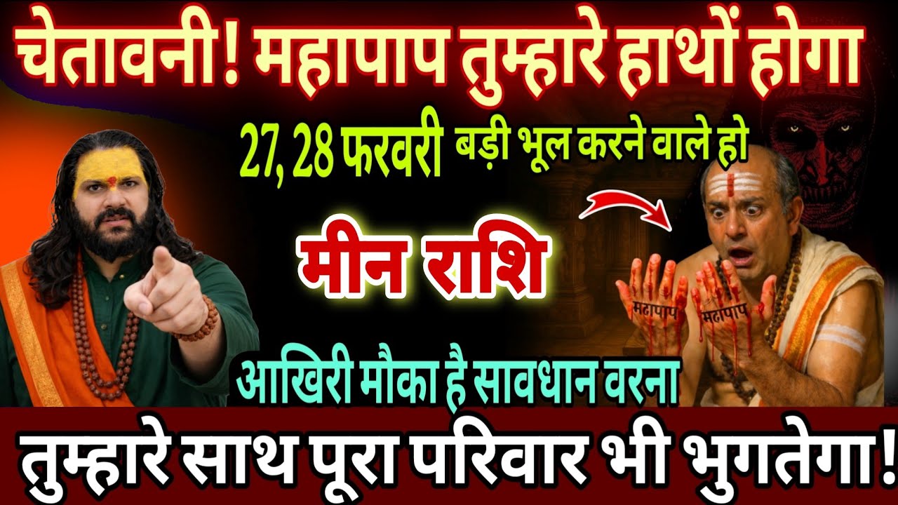 मीन राशि, 27,28 फरवरी, चेतावनी फरवरी अंत में तुम्हारे हाथों 1 महापाप होगा 