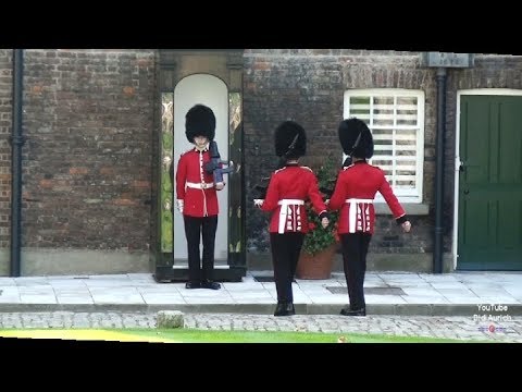 Life Guards England Tower of London Make Way for Queen's Guards Trooping British Coldstream Guards