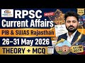 RPSC Current Affairs 2026 | PIB & SUJAS Rajasthan Current Affairs | 26-31 May 2026 | Theory + MCQ