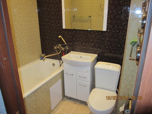 Примеры ремонта ванных комнат ПВХ панелями