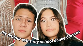 My Little Brother Rates My School Dance Dresses Try-On