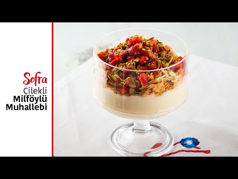 Çilekli, milföylü muhallebi tarifi Çilekli, milföylü muhallebi tarifi