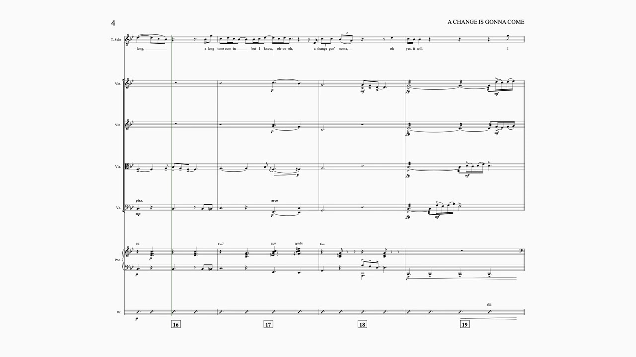 A CHANGE IS GONNA COME [SAM COOKE] ENSEMBLE ARRANGEMENT by Gabriel Globus-Hoenich