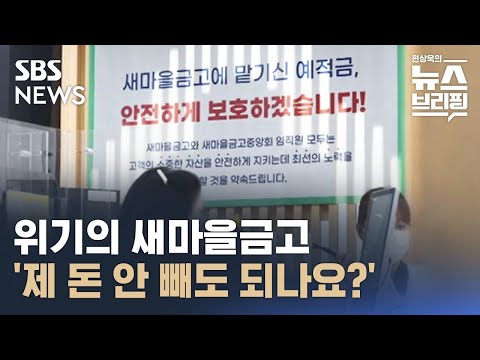 새마을금고 위기 제 돈 안 빼도 되나요 SBS 편상욱의 뉴스브리핑 