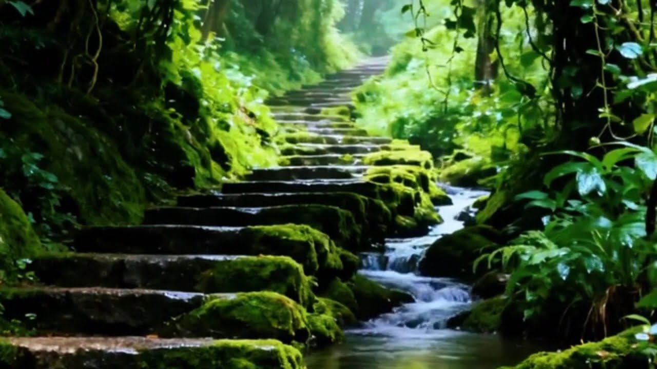 Pemandangan Alirain Air dengan Suara yang Menenangkan