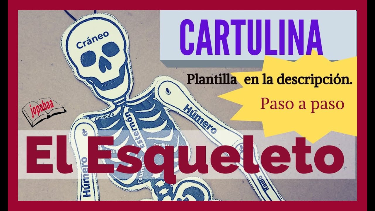 El ESQUELETO en Cartulina que se MUEVA con Papel e Hilo, con sus partes