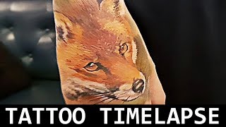 TATTOO REALISMO colorido, Tattoo timelapse fox, raposa colorida