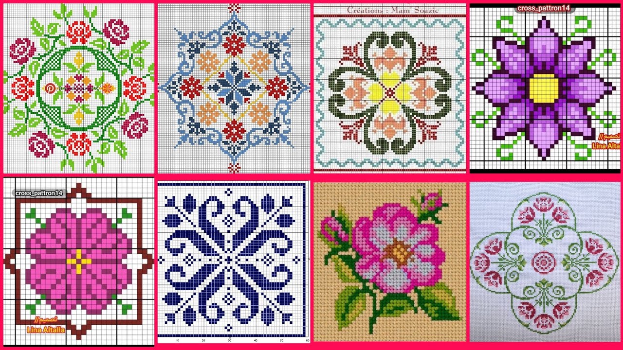 Cross stitch centre piece embroidery design for bedsheet and table cover//dusuti center designs