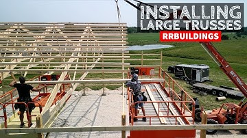 Installing Large Trusses on the Farm Shop! Man It Was WINDY