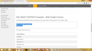 SQL SELECT DISTINCT Keyword
