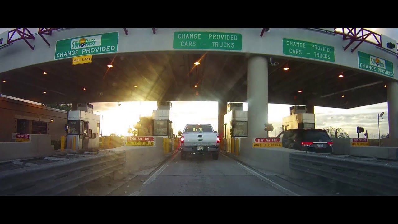 Driving through the Alligator Alley Toll Booth Broward County