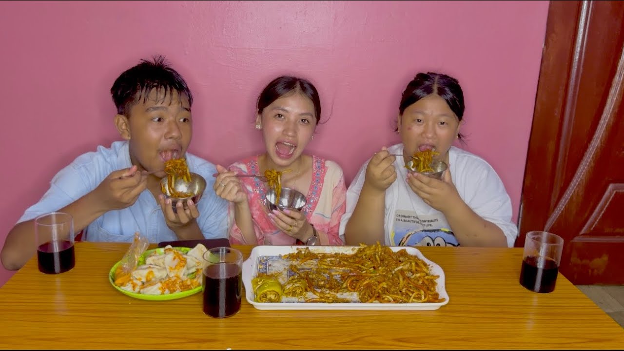 Mukbang || Keema Noodles || Laphing || Momo||