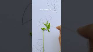 How to easy embroidery fly leaf stitch tutorial #embroidery #design #shortvideo