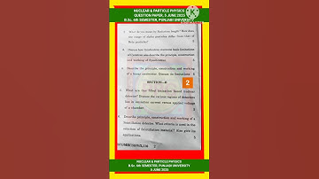 NUCLEAR & PARTICLE PHYSICS | B.Sc. 6th SEMESTER, PUNJABI UNIVERSITY | QUESTION PAPER | 5 JUNE 2025 |