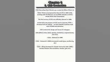 Chapter 1 | 3. CSS Introduction