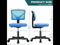 DUMOS Armless Ergonomic Mesh Office Chair - Dark Blue Review - Pros & Cons - DUMOS armless office