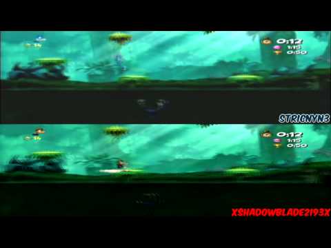 Rayman Origins Demo: Swinging Caves Speed Run Comparison - vs StriCNYN3 [0:29] (OLD)