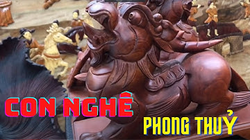 Tượng con nghê phong thuỷ gỗ hương - Chiêu  tài hút lộc về cho gia đình chúng ta.