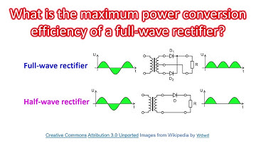 What is the maximum power conversion efficiency of a full wave rectifier?