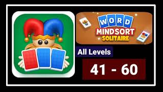 Word MindSort Solitaire All Levels 41 - 60 Solution Walkthrough