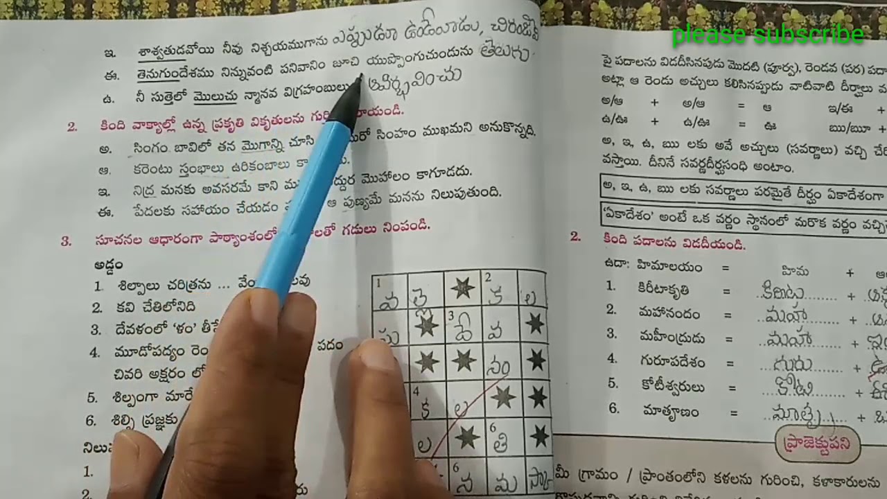 7th class telugu lesson -7శిల్పి bits explanation - YouTube
