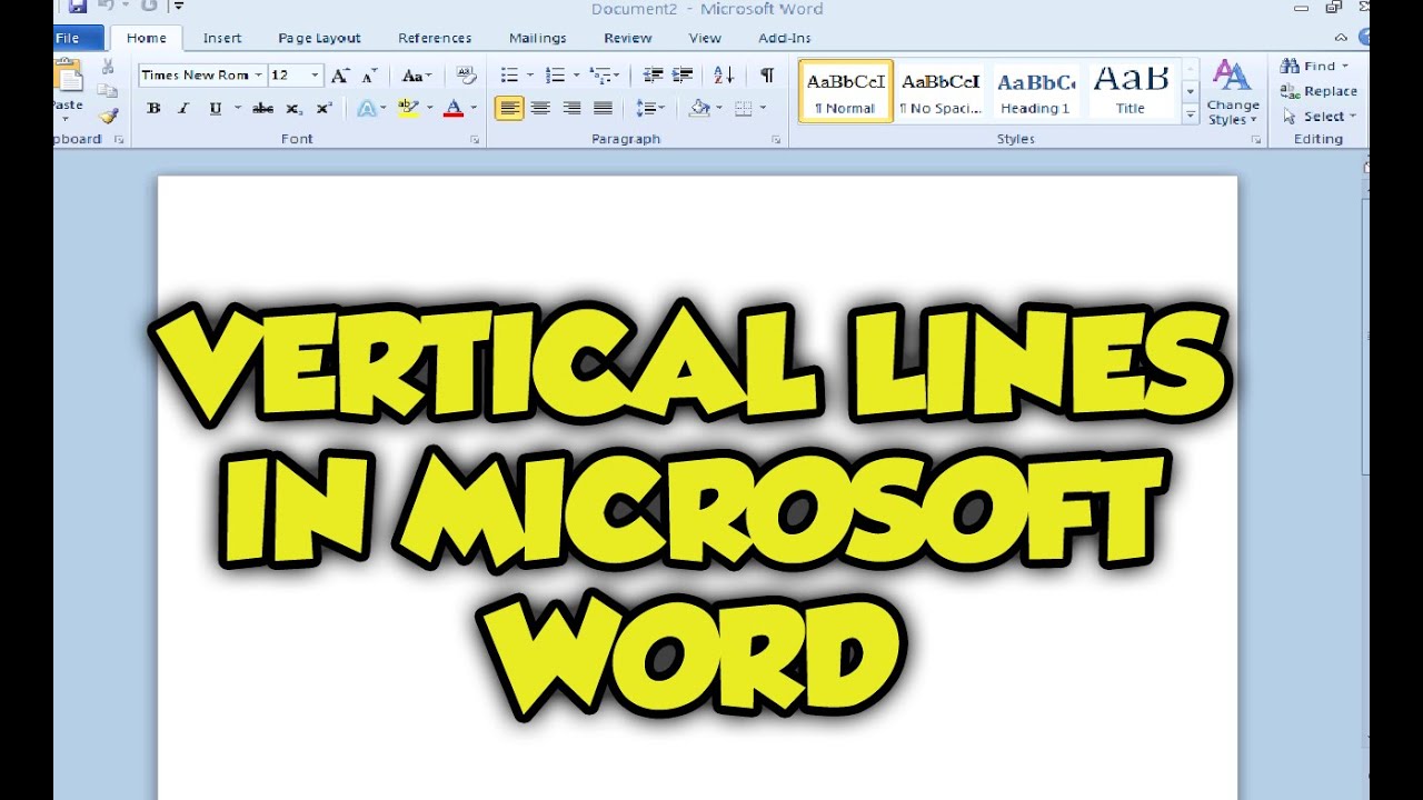 How To Insert A Vertical Line In Microsoft Word