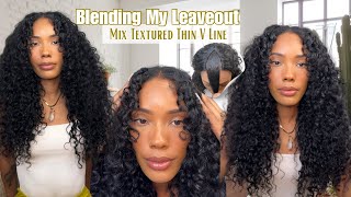 Blending Thin V-line| Pre-layer Water Curly Mixed Textured Upgarded Vpart Wig| Unice  Hair Wealth