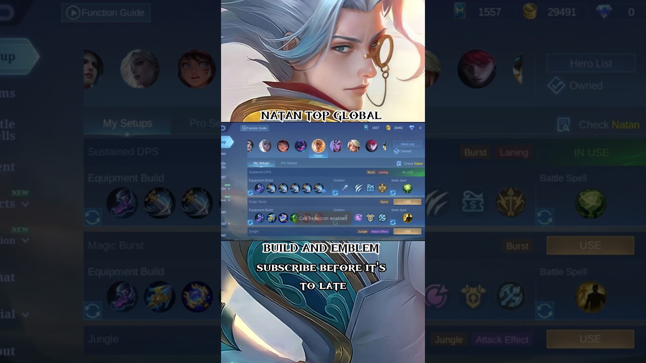 NATAN TOP GLOBAL BUILD AND EMBLEM🔥 