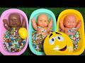 4 Minutes Satisfying with Full of 3 Rainbow BathTubs Candy with M&M's & Magic Slime Cutting Video 20