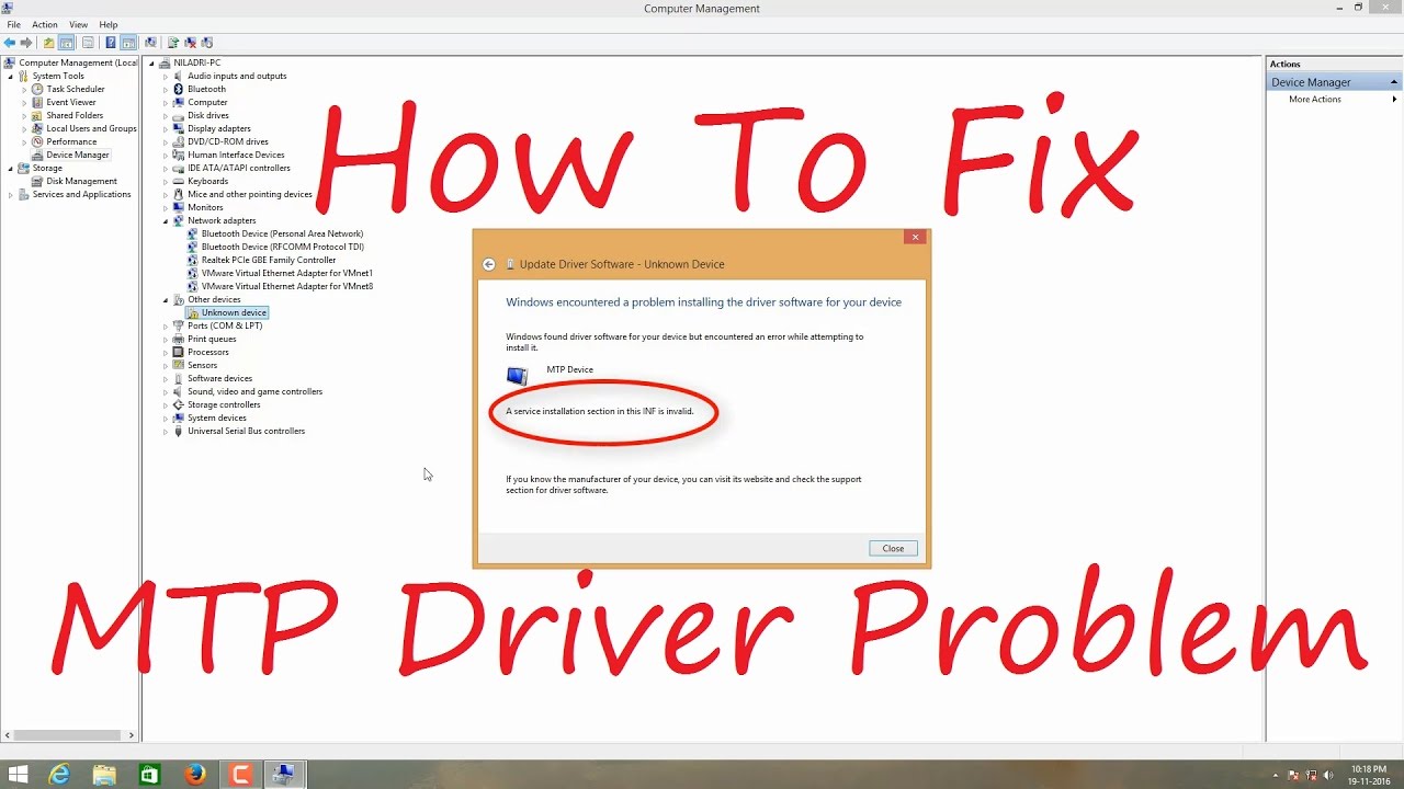 legering Ombord krybdyr How To Fix MTP Driver Problem - YouTube