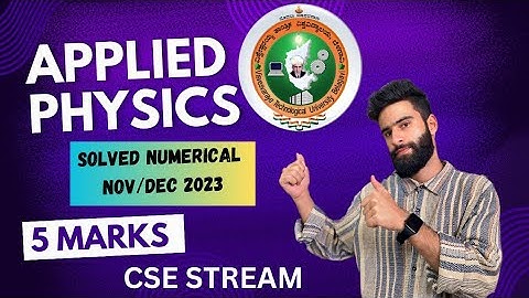 Applied Physics Vtu Numericals For Cse Stream